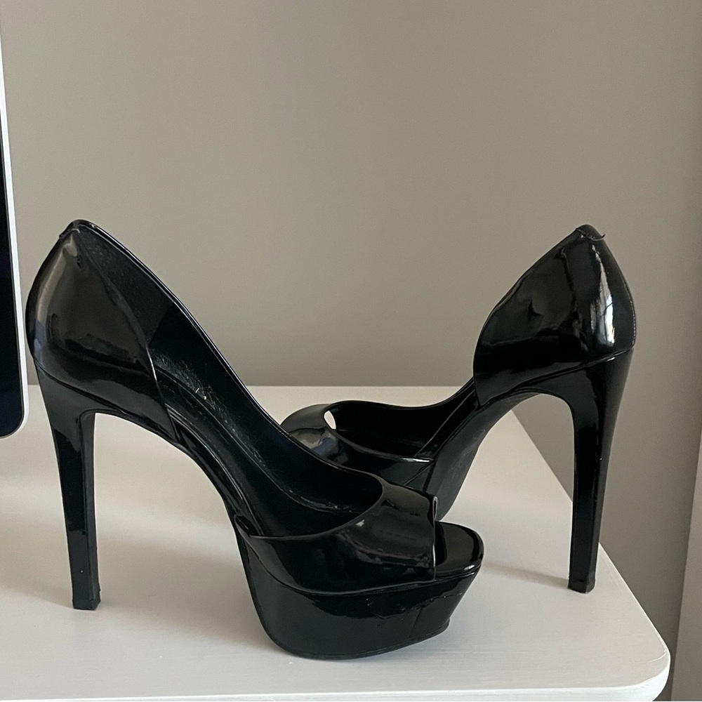 Jessica Simpson Bede patent leather platform stilettos
